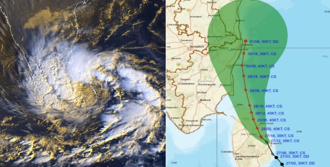 
	'டிட்வா' புயல் நகர்வு அதிகரிப்பு: சென்னைக்கு 400 கி.மீ. தொலைவில் – டெல்டா மாவட்டங்களில் கனமழை! - Seithipunal

