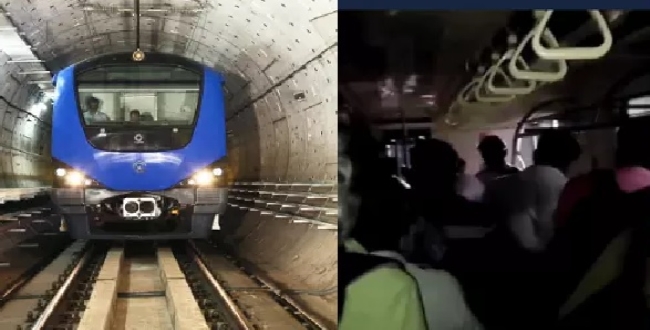 
	சென்ட்ரல் அருகே மெட்ரோ சிக்கியது...! - இருண்ட சுரங்கத்தில் பயணிகள் திடீர் பீதி...! - Seithipunal
