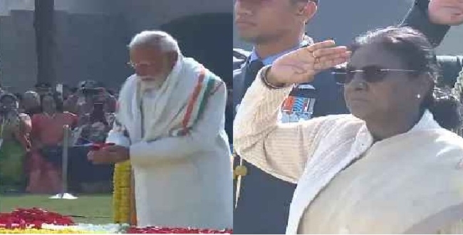 
	ராஜ்காட்டில் சங்கமித்த தலைவர்கள்! - காந்தியின் 79-வது நினைவு நாளில் ஜனாதிபதி, பிரதமர் உணர்ச்சிப்பூர்வமான அஞ்சலி - Seithipunal
