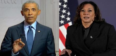 Former US President Barack Obama supports Kamala Harris