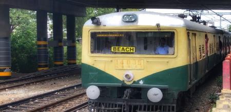 Chennai beach tamabaram electric train stopped due to electricity failure 