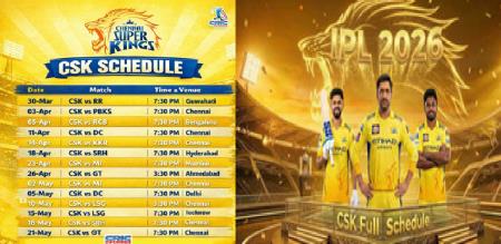 The Complete Schedule of Matches for Chennai Super Kings in IPL 2026