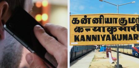 Young man was talking on the cell phone and fell down from the floor in kanniyakumari 