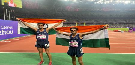 India won silver and bronze in 10000 m at Asian games 