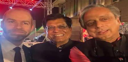 Shashi Tharoor took a selfie with a Union Minister Piyush Goyal