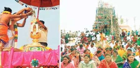 Thousands of devotees throng Punnainallur Mariamman temple for Kumbabhishekam