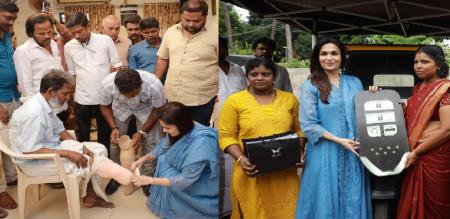 Soundarya Rajinikanth provided welfare assistance to the differently abled and women in Nagercoil