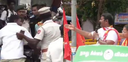 Puducherry Campaign Chaos NTK Cadres Assault Youth for Shouting TVK Slogans Seeman Adds Sarcastic Retort
